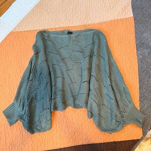 moon & madison Teal Knit crop sweater